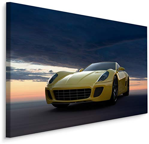 Muralo Leinwandbilder 40x30 Motorisierung Auto Fahrzeug Leinwand Wandbild Kunstdruck Sportwagen 3D Effekt Natur Schlafzimmer Wohnzimmer Wanddekoration Design XXL 544 Br. 40 cm x Hö. 30 cm