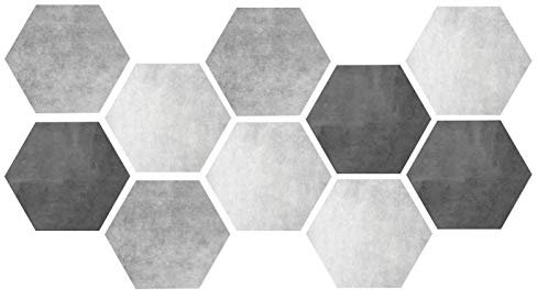 Adesivo in PVC,Adesivo pavimento piastrelle,10 pezzi impermeabili antiscivolo esagonali autoadesivi adesivi per pavimenti in piastrelle di ceramica decorazioni per la casa