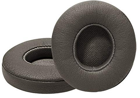 CONVELIFE Replacement Ear Pads for Beats Solo 2.0 & Solo3 Wireless On-Ear Headphones, Dark Grey, Protein Leather & Foam, Noise Cancelling, Easy Installation, 1 Pair