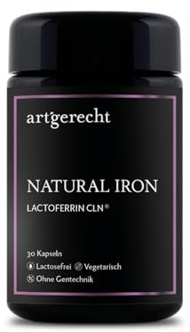 Artgerecht NATURAL IRON – Natürliches Eisenpräparat mit Lactoferrin & Vitamin C | Unterstützt den Energiestoffwechsel & das Immunsystem | Ideal bei Eisenmangel | Ohne künstliche Zusätze | 30 Kapseln
