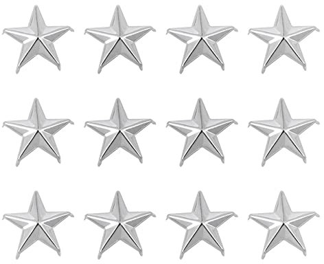 CENPEK - 200 Piezas de Remaches de Estrella de 15 mm para decoración de Garra de Estrella de Cinco Puntas, Pinchos de Prensa Manual para Accesorios de decoración de álbumes de Recortes(Plateado)