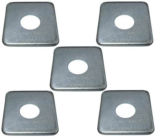 AERZETIX - C48821 - Juego de 5 arandelas planas cuadradas - M10 - en acero galvanizado - DIN 436 - para construcciones de madera
