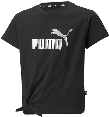 PUMA Mädchen ESS+ Logo Knotted Tee G T-Shirt, Schwarz, 152
