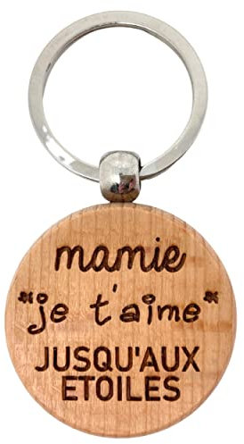 Ernestine - Porte-clés Mamie je t'aime - cadeau fête des grands-mères et fête des mères - porte clefs personnalisable famille - cadeau femme anniversaire Noël naissance