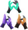 Geoyien Gardening Gloves for Women, 3 Pairs Gardening Gloves, Garden Gloves, Latex Gardening Gloves with Claws, Waterproof and Breathable, for Digging and Planting, Gardening Tools (24CM, 3 Colors)