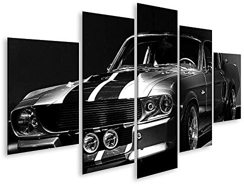 islandburner Bild auf Leinwand 1967 Ford Mustang Shelby Gt 500. 5 Teile Wandbild Poster Kunstdruck Bilder 170x80cm