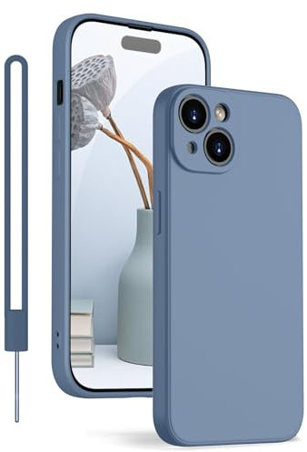 KPPIT for iPhone 13 Case Protective Case Silicone,Ultra Slim Soft Gel Anti-Scratch,Microfiber Lining,Rubber Shockproof Case Cover for iPhone 13 Lavender Gray,6.1 inch
