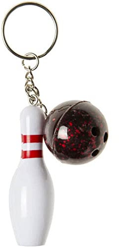 BEMIRO 48 Stück Bowling Schlüsselanhänger - 6 cm mit Bowlingpin und Bowlingkugel, Schlüsselanhänger Bowling, Bowling Mitgebsel, Mitgebsel Kindergeburtstag