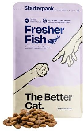 The Better Cat Super Premium Trockenfutter für Katzen | Getreidefreies Katzenfutter Trocken | Hoher Fleischanteil | Ohne Zucker | Mit Probiotika (400g, Lachs)