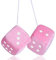 Plüschwürfel Auto Rosa EIN Paar Aufhängen Auto Deko Plüschwürfel Innenraum Rückspiegel Anhänger Fuzzy Plüsch Würfel Auto Hängendes Ornament Für Innen Würfel Autospiegel 2.75 Zoll Rosa