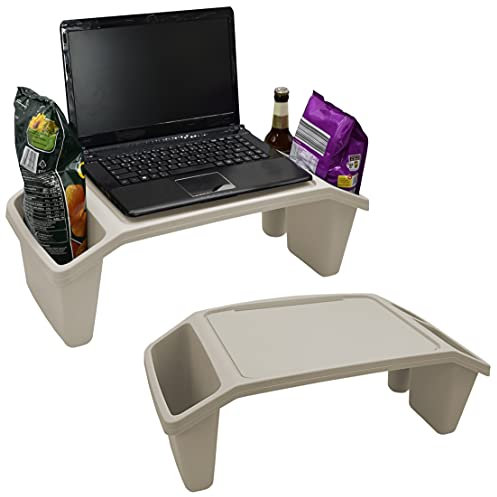 Betttablett Frühstückstablett Laptoptisch Tablett Serviertablett Tisch PC Ständer Bett Couch | pflegeleicht | Kunststoff | Beige