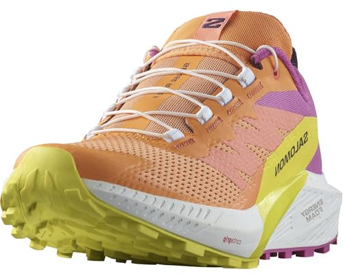 Salomon Sense Ride Scarpe da Trail Running da Donna, Ammortizzazione e reattività, Grip versatile, Tomaia leggera, Bird Of Paradise/White/Sulphur Spring, 40 2/3 EU