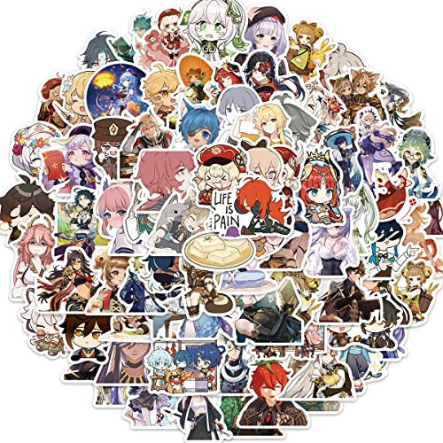 Genshin Impact Anime Aufkleber für Koffer, Skateboard, Laptop, Computer, Wasserflaschen, Auto, Teenager, Jungen und Mädchen, wasserfester Aufkleber