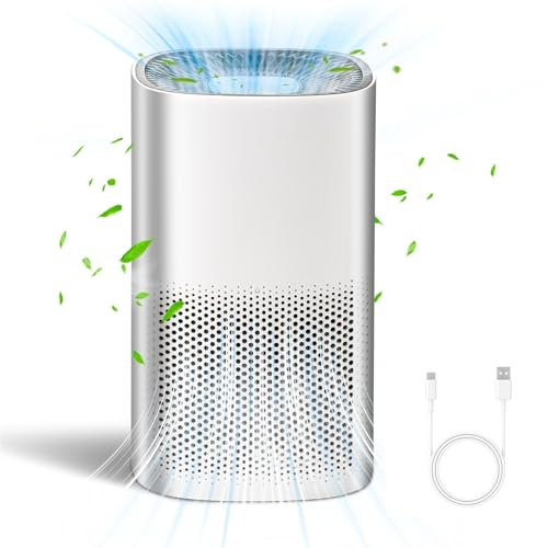 Air Purifier for Bedroom Home, Ultra Quiet HEPA Air Filter Cleaner with Auto Mode & 3 Speed for Allergies, Pollen, Pets, Dust, Smokers; Home or Office, CADR 163m³/h, up to 25 m²