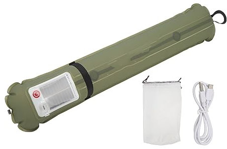 Alomejor Faltbare Aufblasbare Campingleuchte IP66 wasserdichte Solarröhrenleuchte mit 2 Lademethoden für Camping