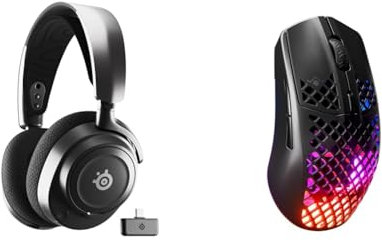 SteelSeries Arctis Nova 7 - Wireless Gaming-Headset mit Multi-System-Kompatibilität & Aerox 3 Wireless Onyx (2022) - Superleichte Gaming-Maus