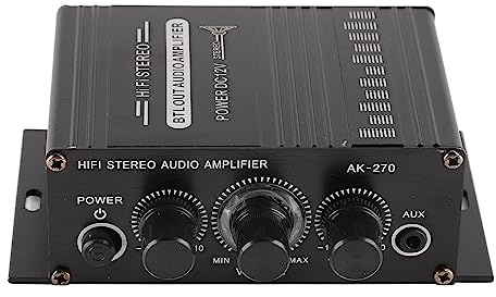 Amplificatore stereo per auto, 12 V, portatile, di qualità del suono chiaro, mini amplificatore per sistema audio per auto, moto, casa, amplificatore di miscelazione Bluetooth per auto, moto, casa