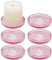 HofferRuffer Kerzenteller Kerzenständer Glas 6er Set,10cm rund Kerzenhalter,Kerzenleuchter für Stumpenkerzen,Teelichter,Rosa