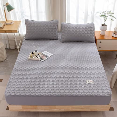 JIANINGHOME Bettlaken mit,200x220,Weiches Spannbetttuch, Extra Tief, FüR Einzel, Doppel, Kingsize Und Super-Kingsize-Betten, Waschbarer Matratzenschutz