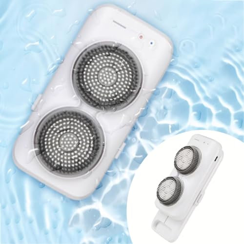 RIEONA Wall Mounted Back Bath Brush, Intelligent Back Scrubber, Electric Body Brush Rechargeable Back Brush, 360° Automatic Rota-Tion Deap Clean Skin, IPX7 Waterproof, No Punching Required