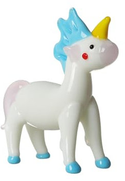 NaneTidy Figura de unicornio de cristal soplado a mano, mini pisapapeles de cristal para decoración de oficina y hogar