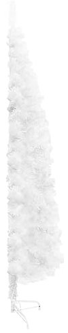 Homgoday Árbol de Navidad Artificial para Esquina,Árbol de Navidad 120cm/150cm/180cm/210cm/240cm, de PVC difícilmente inflamable, Montaje rápido, Plegable, Incluye Soporte de Metal Blanco 210 cm