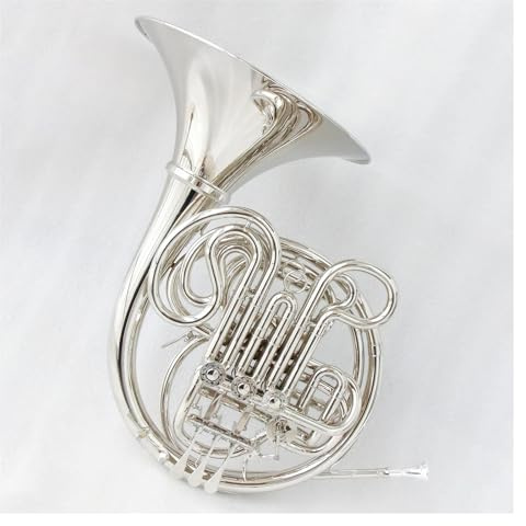Professionelle Waldhorn Messing Vernickeltes Doppeltes Waldhorn, Chinesische Blasinstrumente, Waldhorn Im 103-Stil Mit Zubehör