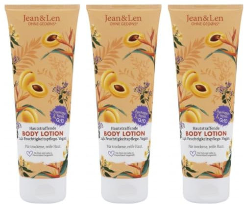 Hautstraffende Bodylotion Aprikosenkernöl & Q10 Duschgel Körpercreme 250 Mililiter x 3 Stück