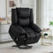 Merax Relaxsessel Fernsehsessel Elektrischer Massagesessel in schwarzem PU-Leder - mit 8-Punkt-Massage und Heizfunktion, mit 2 Seitentaschen, 2 Getränkehaltern Black PU
