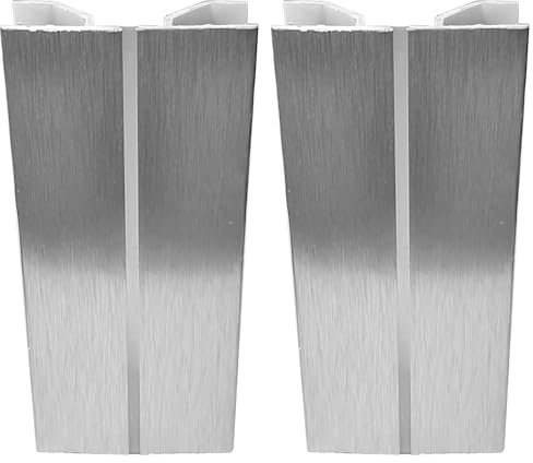 cyclingcolors 2x Jonction de plinthe multiangle en PVC Connecteur Socle Cuisine Raccord Profil, hauteur 150mm finition aluminium brossé