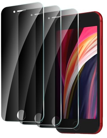 CYYAGE 3 Pièces Protection Écran Verre Trempé pour iPhone SE 2022/SE 2020/8/7 Anti-Espion Vitre Protection Film Dureté 9H Glass, Sans Bulles, Anti Rayures