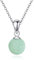 HUKKUN Jade Halskette Sterling Silber Echte Grüne Jade Perlen Halskette Jade Schmuck Geschenk für Frauen