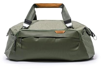 Peak Design Travel Duffel 35L, Sage, Extra-Wide Single Zip Access, Weatherproof Shell, 4 External Pockets, Fits Packing Cubes & Camera Cubes, Ideal for Weekend Trips, Versatile Duffel Bag for Travel