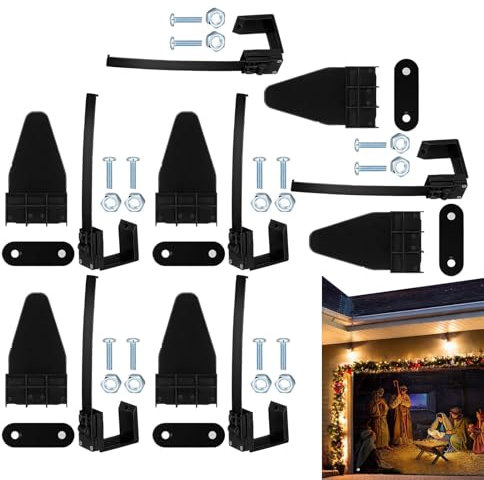 Garagentor-Hintergrund-Installationsset, Weihnachts-Garagentor-Banner-Clips – effektive 6-teilige Banner-Clips | Langlebiger Installationszubehör-Clip