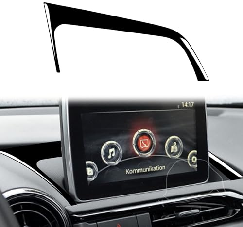 Kohlefaser-Rahmenabdeckung, Zierleiste, Zubehör, Dekoration, kompatibel mit Mazda MX5 ND 2016–2020 (Hochglanzschwarz, Display-Rahmen 02)