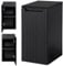 [en.casa] Badezimmerschrank Skelbolu Badschrank mit Einer Tür gerillt 30 x 60 x 40 cm Unterschrank mit Abdeckplatte Badkommode Midischrank schmal Schwarz