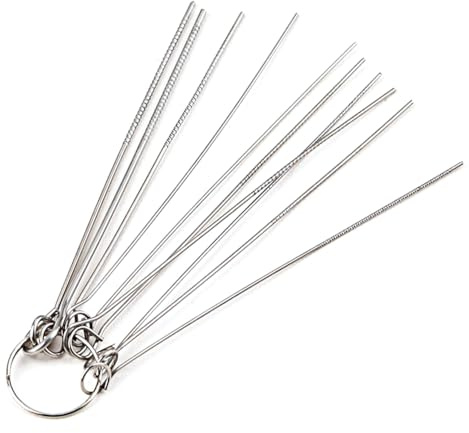 Welding Tip Cleaning Needles Set, 0.4-1.2mm Nozzle Cleaner, Stainless Steel Welding & Carburettor Cleaner Accessories (10 Pieces)
