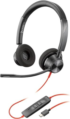 Poly BlackWIRE, 3320, BW3320 USB-C, USB C/A, ECOMM Adapter (überholt)
