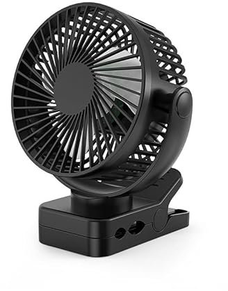 DAJASD Ventilateur USB, 12000mAh Ventilateur À Pince, Mini Ventilateur De Table Avec 3 Vitesses, Portable De Camping Ventilateur De Table Pince, Rotation À 360° Ventilateurs Portables