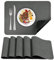 APLKER Platzsets 6er Set, rutschfest Abwaschbar Tischsets,Doppelseitigen Kunstleder Platzdeckchen, Hitzebeständig Platz-Matten für Küche Speisetisch, 40 x 30 cm (Grau/Schwarz, 6pcs)