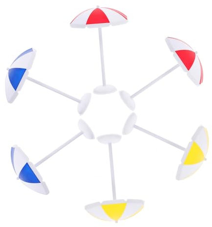 TOBBOMEY 6stücke Miniatur-strandsonnenschirm Große Deko Für Puppenhaus Strandlandschaft Hawaii-partybedarf Einzigartige Dekoration Für Zuhause Büro Und Kommerzielle Räume Vielseitig