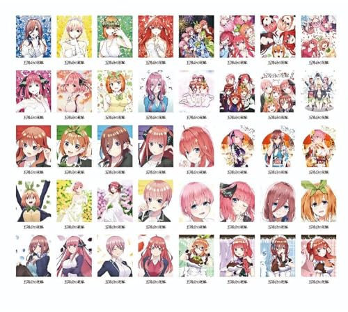 Zhongkaihua Nakano Ichika/Nakano Nino/Nakano Miku Anime Postkarten 40pcs Anime Fans Sammelkarten HD Selbstdruck Polaroid Foto Grußkarte für Schlafzimmer Dekoration