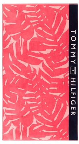 Tommy Hilfiger Strandtuch aus reinem Baumwoll-Frottee, Design: Holiday P1, Größe: 90 x 170 cm