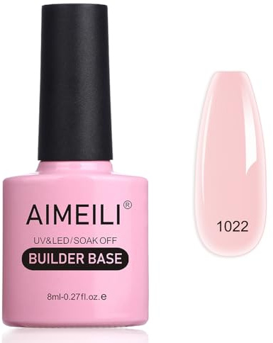 AIMEILI Builder Nail Gel, Shine Finish and Long Lasting Nail Strengthener Enhancement Building Rubber Base Coat for Manicure - BD1022