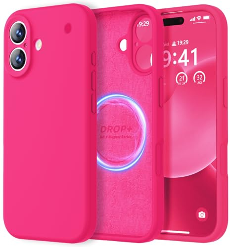 LOVE 3000 Designed for iPhone 17 Case, Premium Silicone [Compatible with Magsafe][Soft Anti-Scratch Microfiber Lining] Shockproof Protective Phone Case for Lanyard 6.3, Hot Pink