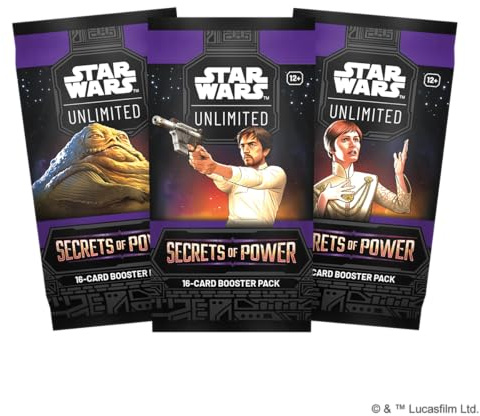 Asmodee Star Wars: Unlimited TCG Secrets of Power BOOSTER PACK - 16 Cards with Rare, Foil & Leader Cards, Ages 12+, 2+ Players, 20 Minute Playtime