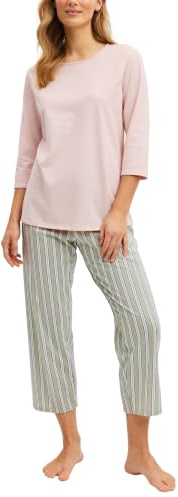 CALIDA Cotton Special 7/8-Pyjama Damen | Schlafanzug aus 100% Baumwolle, atmungsaktiv, hautfreundlich, pflegeleicht