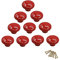 NUODWELL 10Pcs Round Colorful Ceramic Cabinet Knobs Single Hole Pull Handle for Drawer,Cupboard,Dresser,Door (Red)