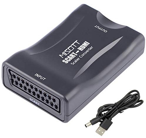 MISOTT Scart auf HDMI Konverter Adapter, Scart zu HDMI Konverter, Scart to HDMI Adapter Converter, Scart Eingang HDMI Ausgang Konverter