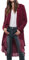 R.Vivimos Autumn Winter Women Velvet Ruffle Coat Casual Vintage Long Jacket Collarless Classic Swallowtail Hem Blazer(XLarge,Mulberry)